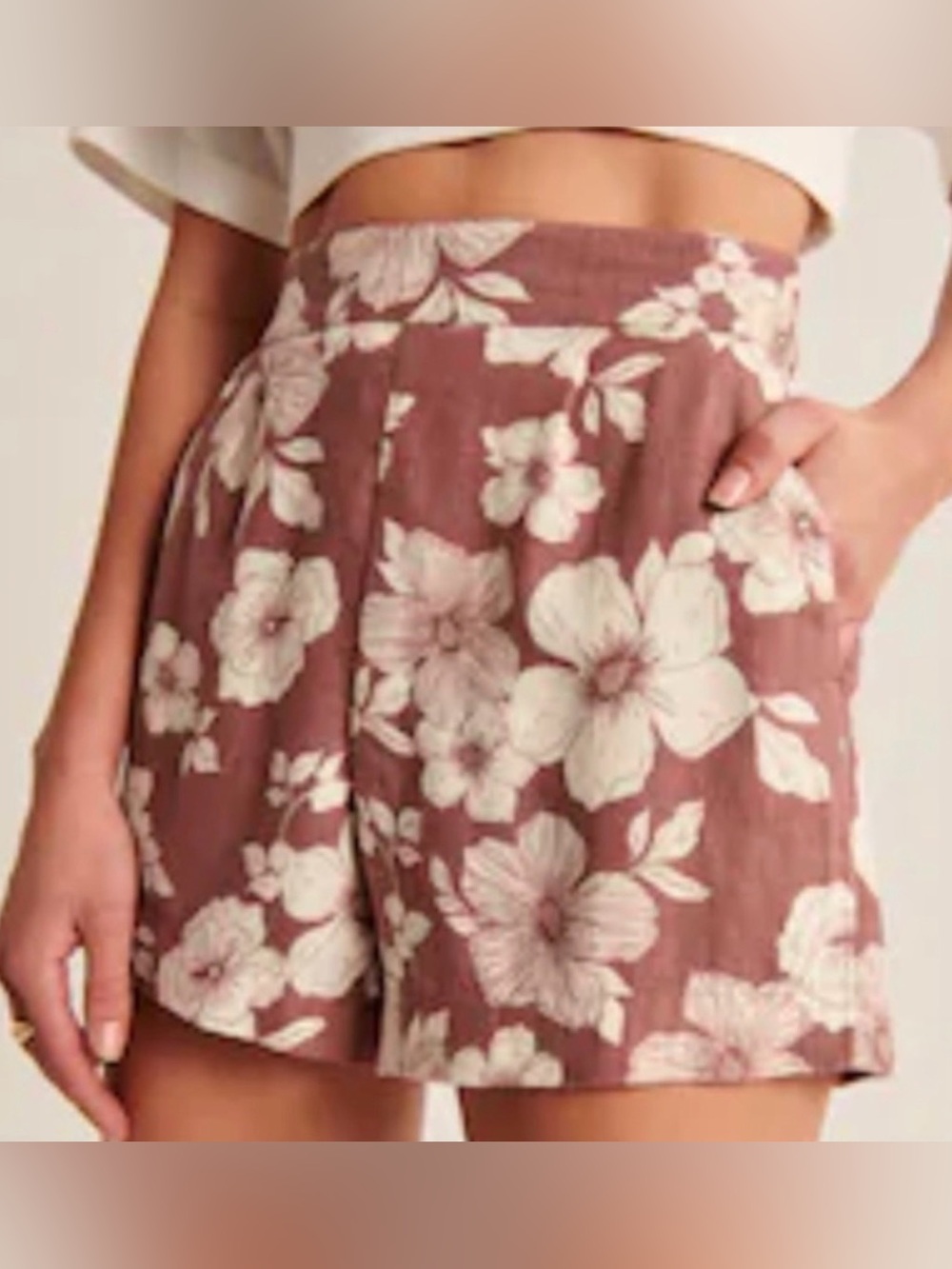 NWOT Abercrombie & Fitch Brown Floral Mini Short - Women, S
